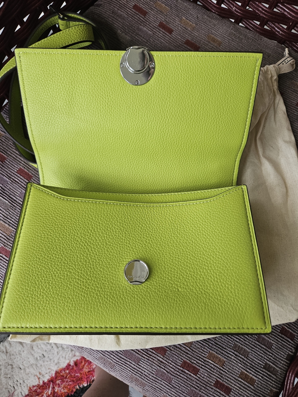 Tory Burch Miller Flap Green Leather Shoulder Bag - Picture 8 of 11